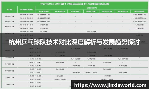 杭州乒乓球队技术对比深度解析与发展趋势探讨